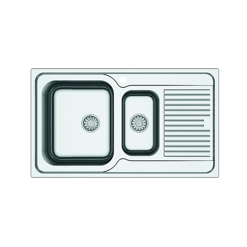 Izlietne nerūsējošā tērauda PL860x500x150 AS192 ar sifonu