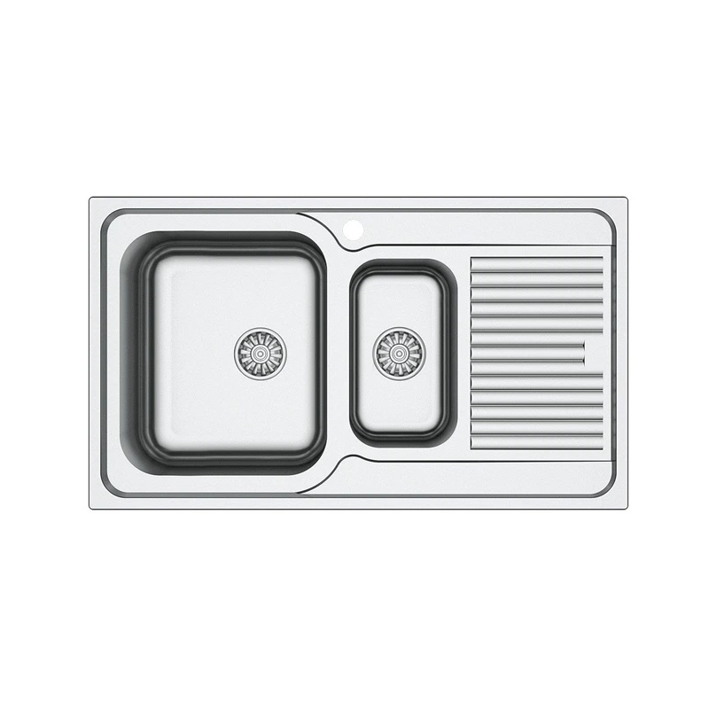 Izlietne nerūsējošā tērauda PL860x500x150 AS192 ar sifonu