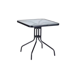 Galds dārza ar stikla galda virsmu