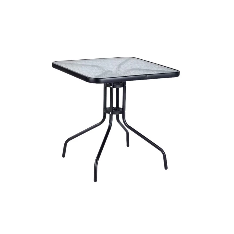 Galds dārza ar stikla galda virsmu