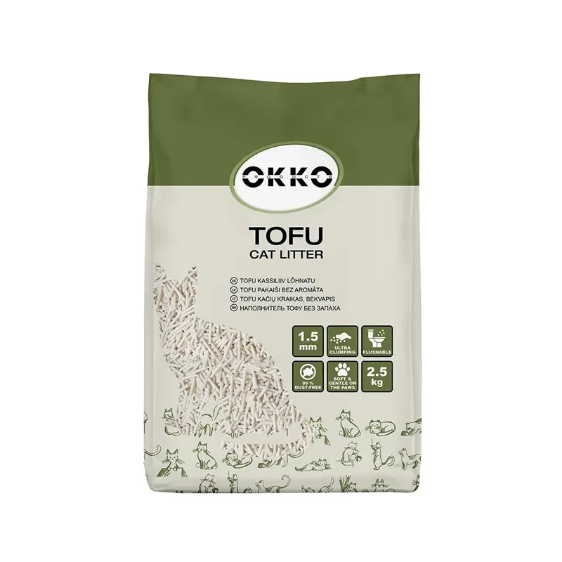 Kaķu pakaiši Okko Tofu, organiskās ,cementējošās,, 2.5 kg, 5.8 l