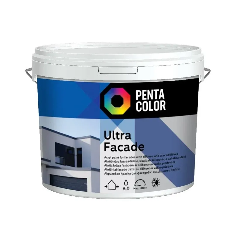 Fasāžu krāsa Pentacolor Ultra Facade, balta krās., 3 l