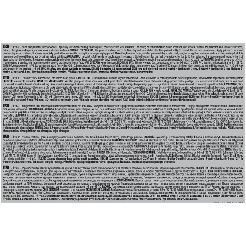 Krāsa dispersijas ultra mat 5 l