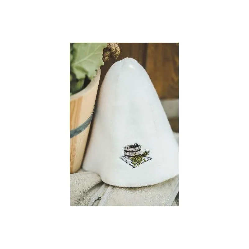 Pirts cepure Namų Tekstilė, vilnas, 27 x 27 cm, balta krās.