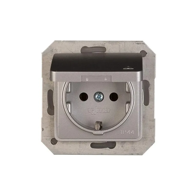 Kontaktligzda Vilma SL250 111030202907, Iezemēta rozete, IP44, metāliska krās.