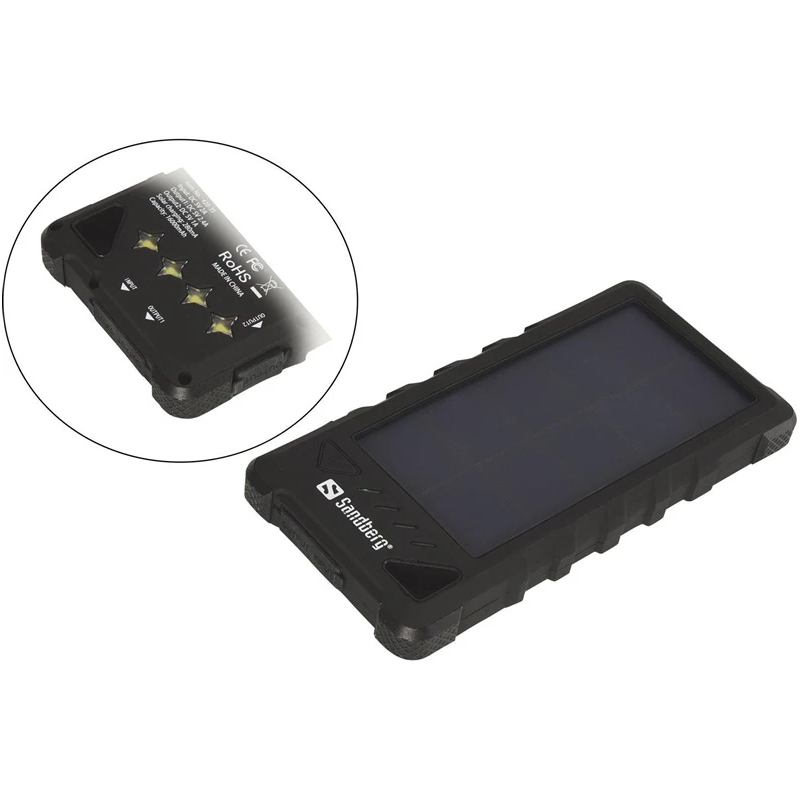 Pārnēsājamais lādētājs Sandberg Solar. 16000 mAh. melns