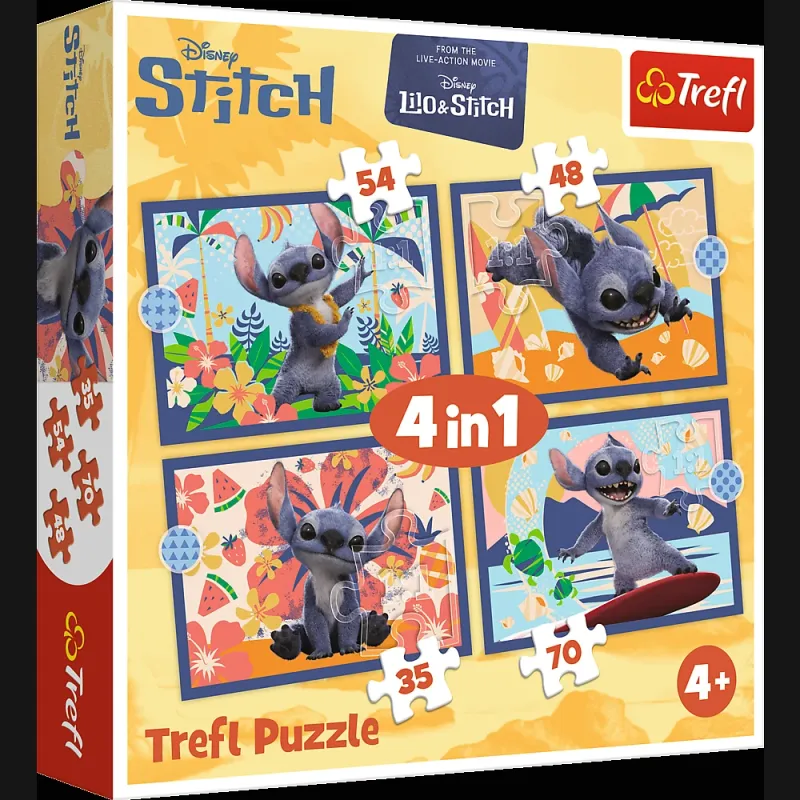 TREFL DISNEY STITCH Pužļu komplekts 4in1