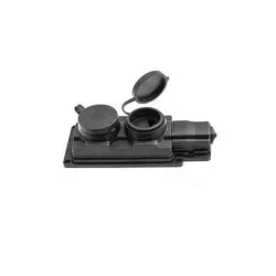 Rubber socket.2pl.black.ip44. d.3159-2-s