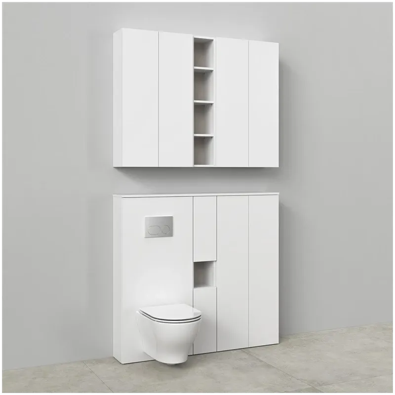 Augšējais vannas istabas skapītis Cersanit Atrato, balts, 22.2 cm x 56 cm x 100 cm