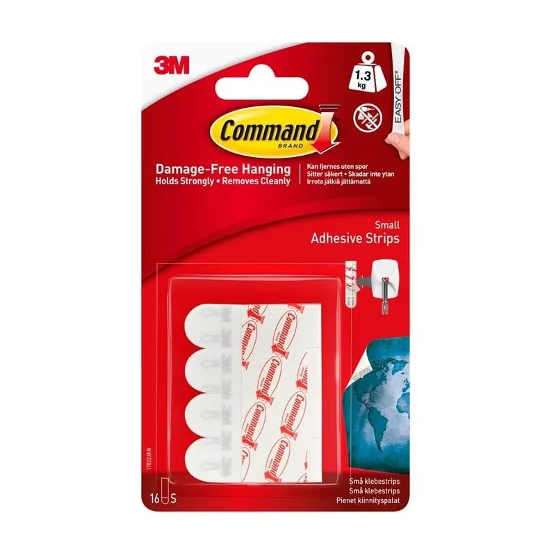 Lipnios juostelės kabliukams COMMAND S dydis 16 vnt.