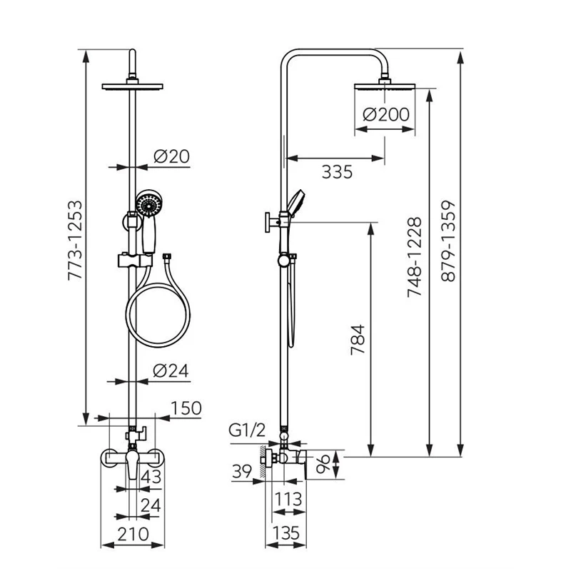 Komplekts dušas ar mais.rennto btr7u m.