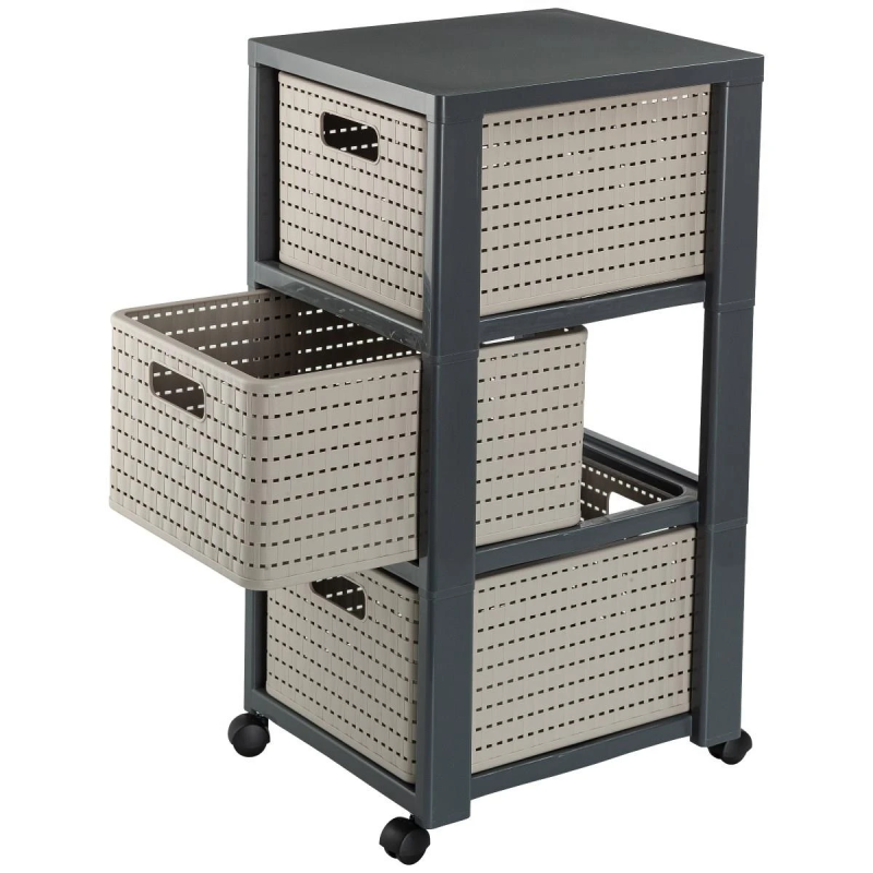 Lietu kaste ar atvilktnēm ROTHO, smilšu krāsā, 37.5×32.5×71.2 cm