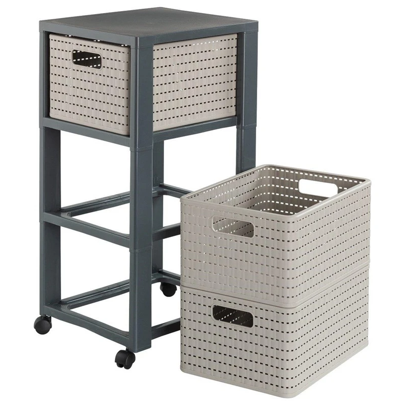 Lietu kaste ar atvilktnēm ROTHO, smilšu krāsā, 37.5×32.5×71.2 cm