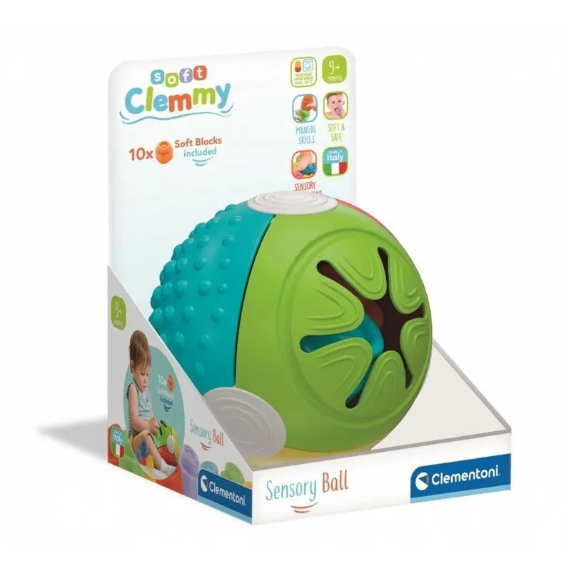 Sensorā bumba, sensorika, manipulācijas Clementoni Clemmy Sensory Ball, daudzkrāsaina