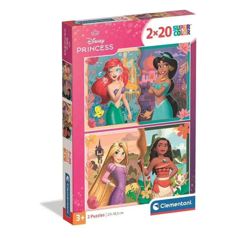 Пазл 2in1 Clementoni Disney Princess 24092, 27 см x 18.5 см, 40 шт.