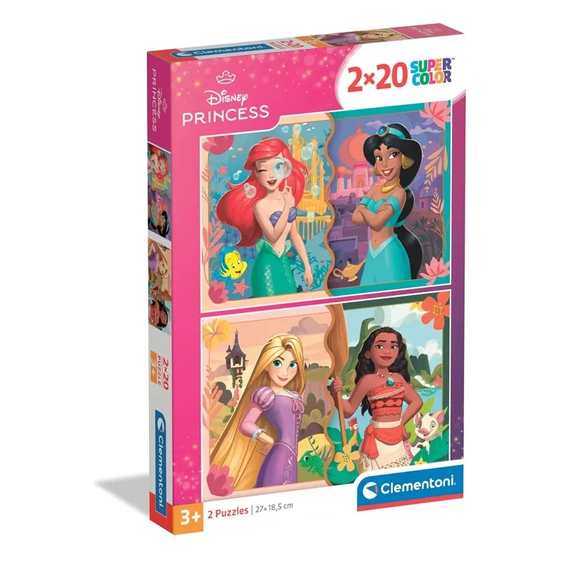 Пазл 2in1 Clementoni Disney Princess 24092, 27 см x 18.5 см, 40 шт.