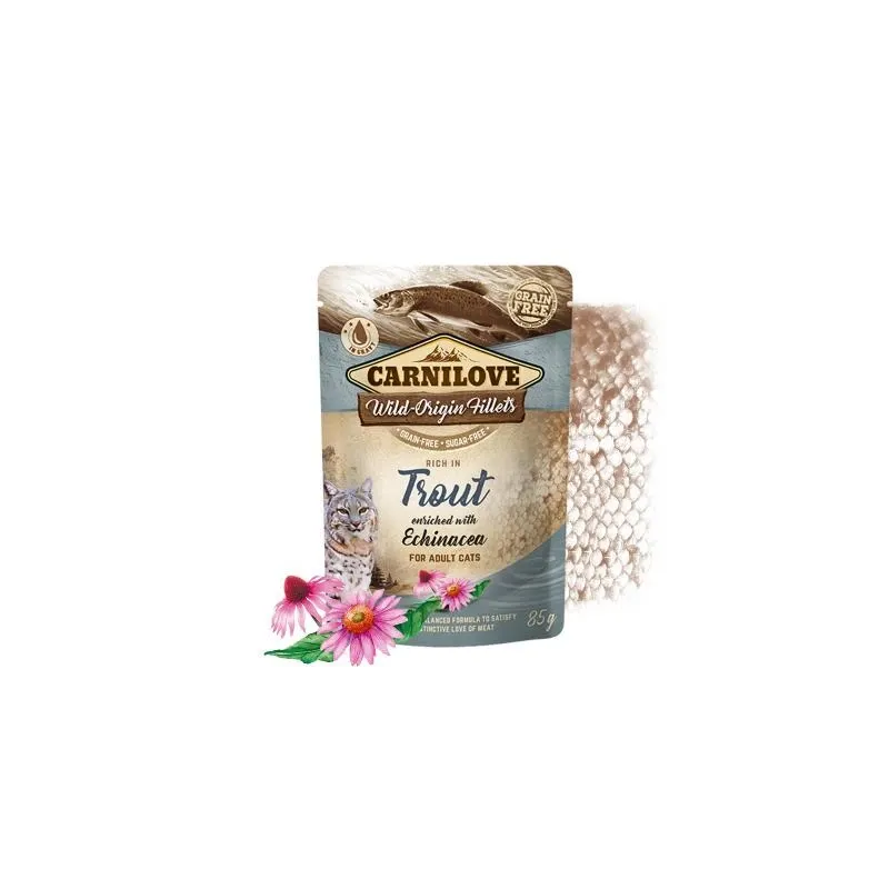 Влажный корм для кошек Carnilove Rich in Trout enriched with Echinacea, рыба-курица, 0.085 кг