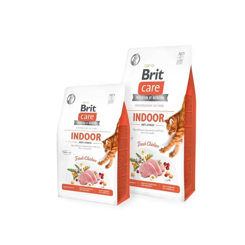Сухой корм для кошек Brit Indoor Anti-stress, курица, 2 кг