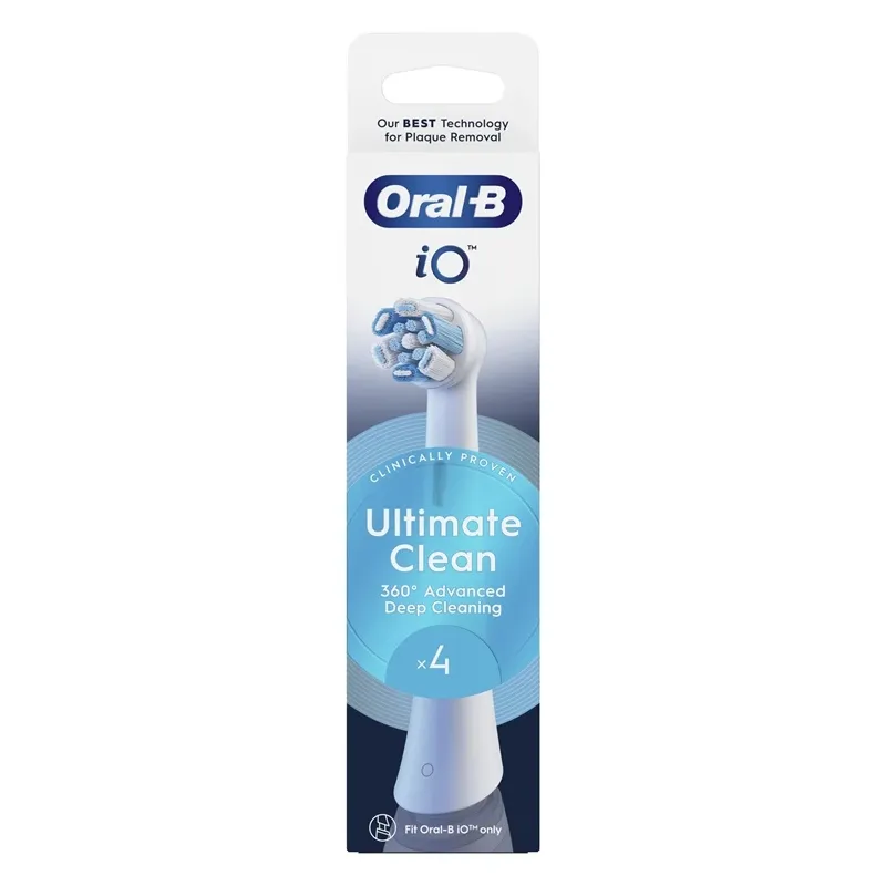 Elektriskās zobu birstes galviņa Oral-B iO UltimateClean CWF-4, balta, 4 gab.