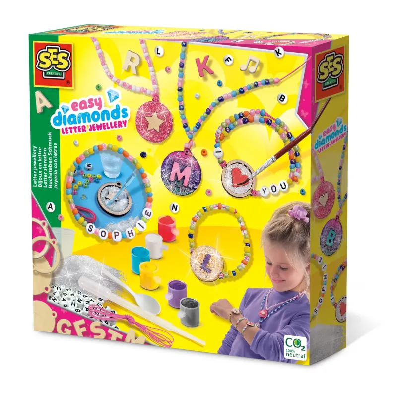 SES Vienkārši dimantiņi Burtu rotaslietas