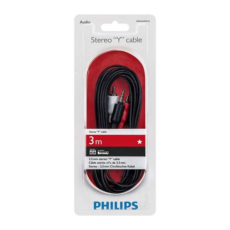 Kabelis 3.5-2 rca 3m philips swa2520w-10