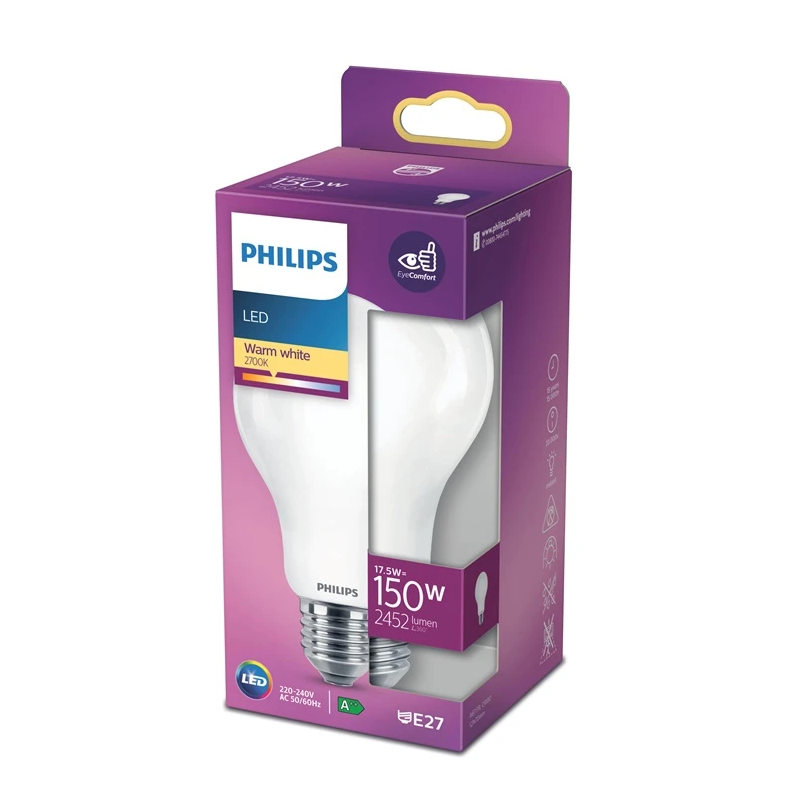 LED spuldze PHILIPS. A67. E27. 17.5 W. 2500 lm. 2700 K
