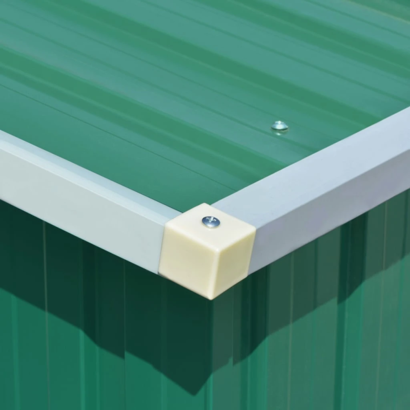 vidaXL dārza šķūnis, zaļš, 257x779x181 cm, cinkots tērauds