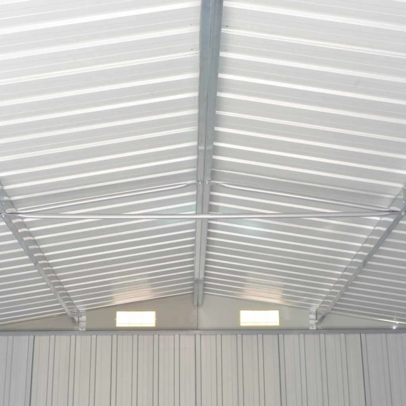 vidaXL dārza šķūnis, pelēks, 257x779x181 cm, cinkots tērauds