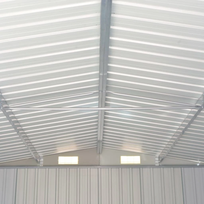 vidaXL dārza šķūnis, brūns, 257x779x181 cm, cinkots tērauds