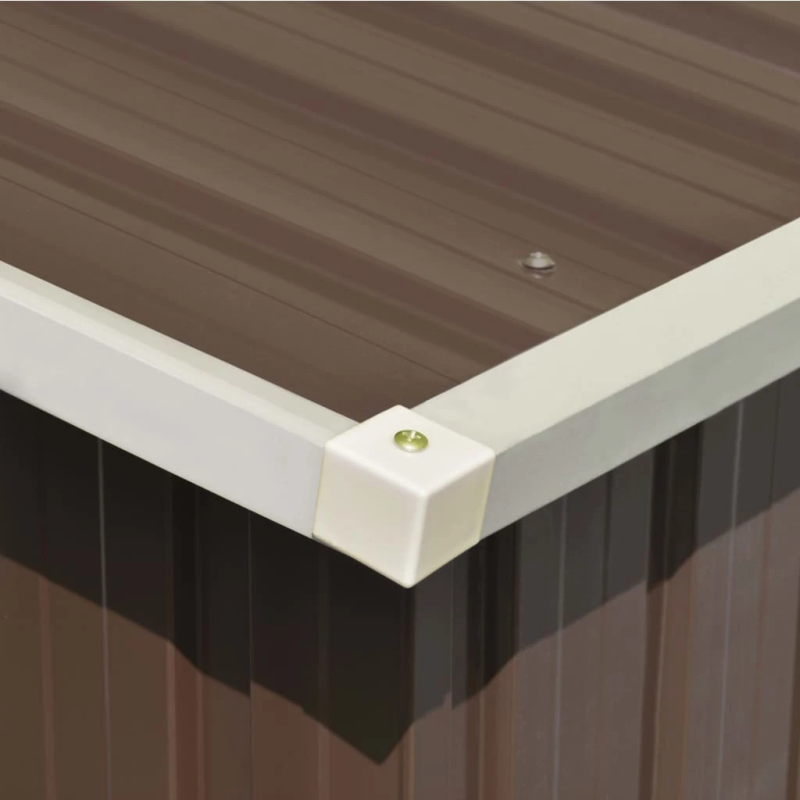 vidaXL dārza šķūnis, brūns, 257x779x181 cm, cinkots tērauds