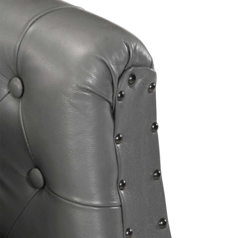 vidaXL atpūtas krēsls, pelēka dabīgā āda