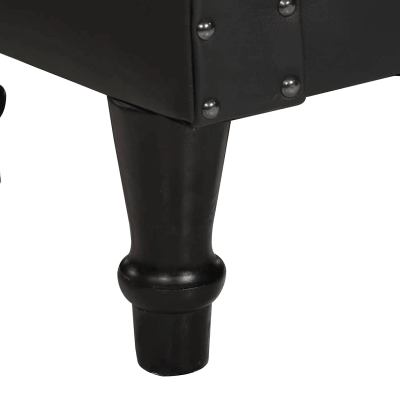 vidaXL atpūtas krēsls, melns, dabīgā āda