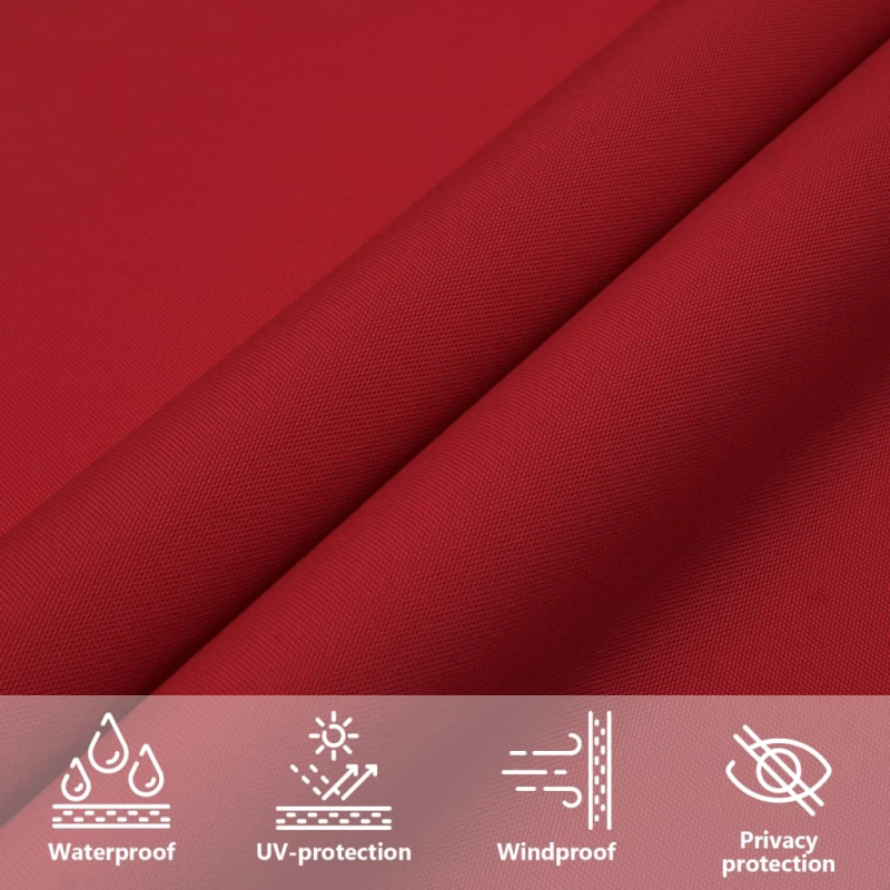 vidaXL saulessargs, 6x6 m, kvadrāta forma, sarkans oksforda audums