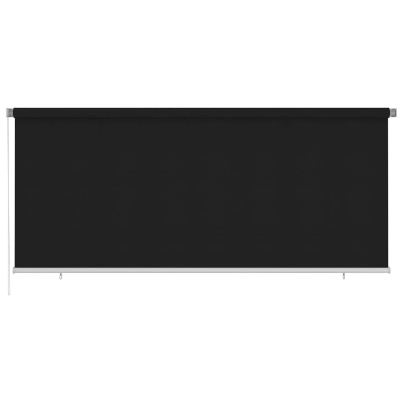 vidaXL āra ruļļu žalūzijas, 350x140 cm, melnas
