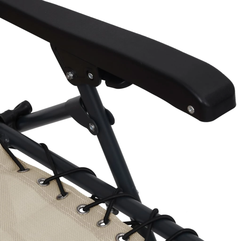 vidaXL salokāms pludmales krēsls, krēmkrāsas tekstilēns