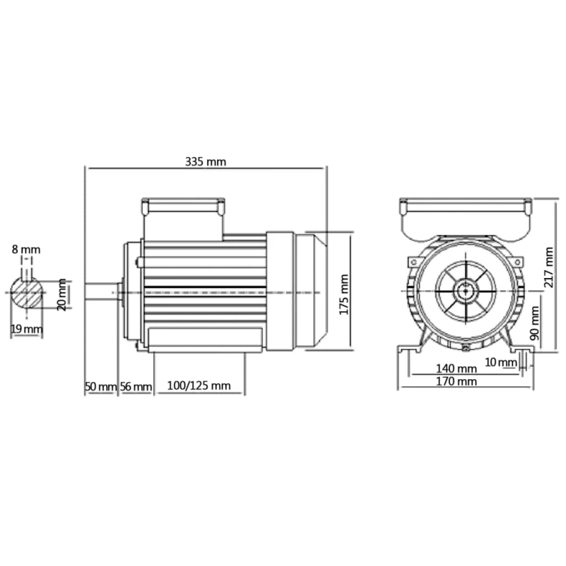 vidaXL vienfāzes elektromotors, 1,5 kW-2 zs, 2 poli, 2800 apgr.-min