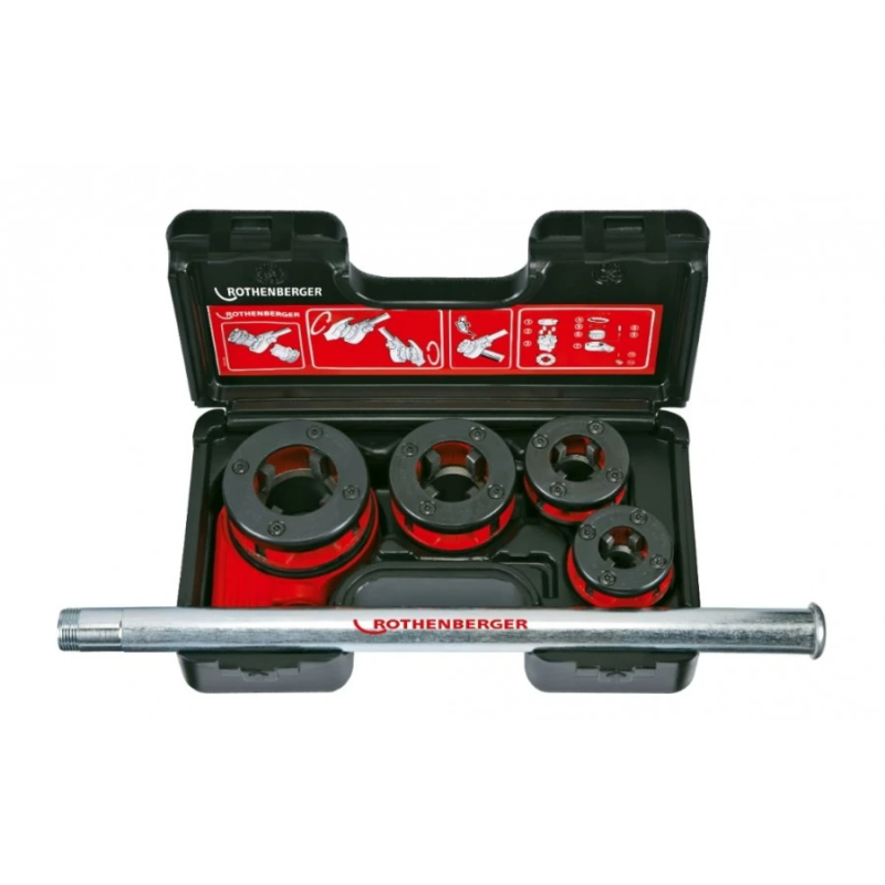 Vītņgriežu komplekts SUPER CUT, 1-2''-3-4''-1''-1.1-4'', Rothenberger