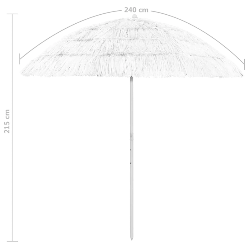 vidaXL Hawaii pludmales saulessargs, 240 cm, balts