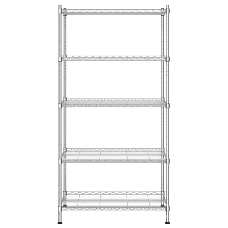 vidaXL 5 līmeņu plaukts, 90x35x180 cm, hromēts, 250 kg