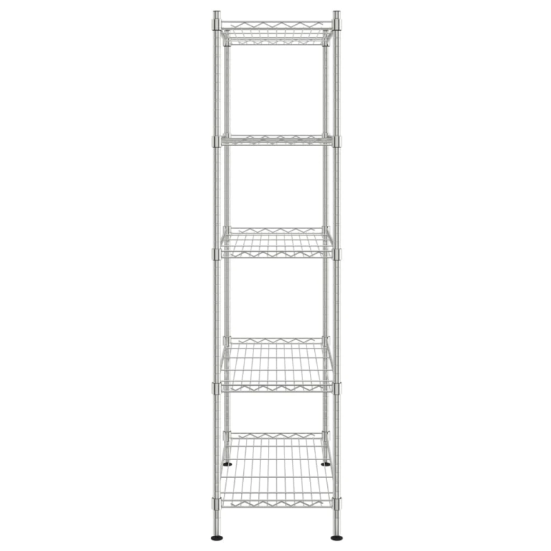 vidaXL 5 līmeņu plaukts, 90x35x180 cm, hromēts, 250 kg