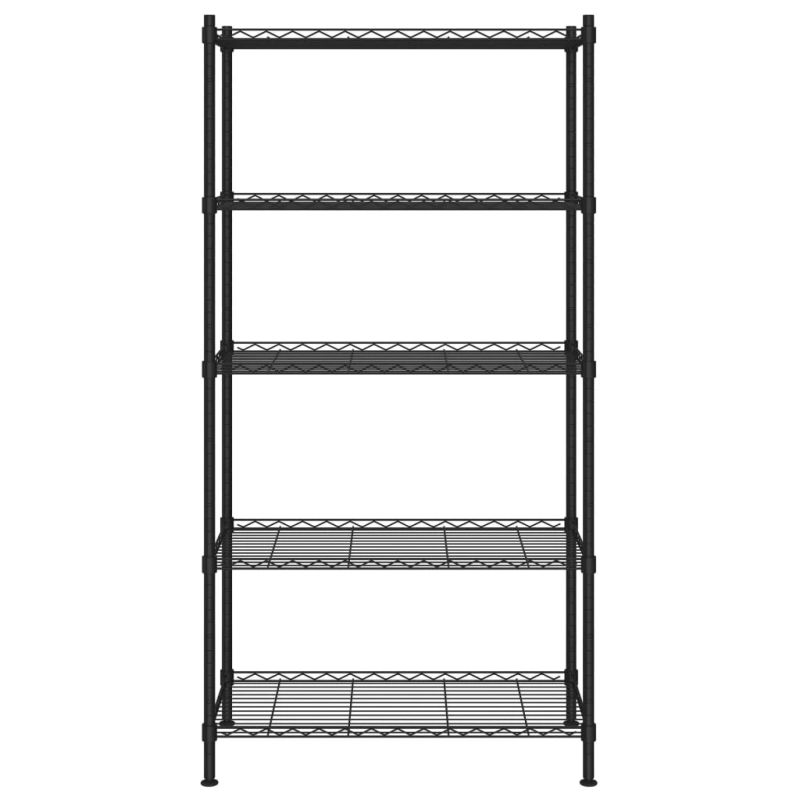 vidaXL 5 līmeņu plaukts, 90x35x180 cm, melns, 250 kg