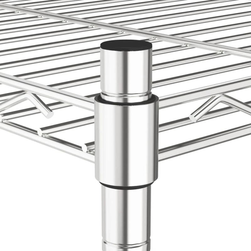 vidaXL 4 līmeņu plaukts ar riteņiem, 90x35x142 cm, hromēts, 200 kg