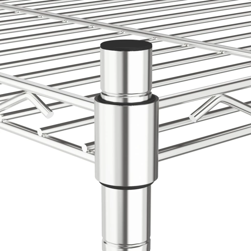 vidaXL 5 līmeņu plaukts ar riteņiem, 75x35x155 cm, hromēts