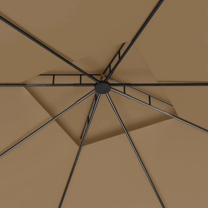 vidaXL dārza nojume, 3x3x2,7 m, pelēkbrūna, 160 g-m²