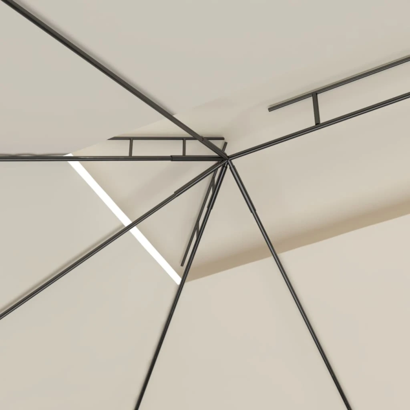 vidaXL dārza nojume, 4x3x2,7 m, krēmkrāsas, 160 g-m²