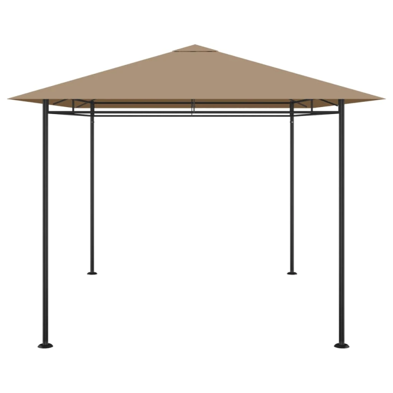 vidaXL dārza nojume, 384x281x270 cm, pelēkbrūna, 180 g-m²