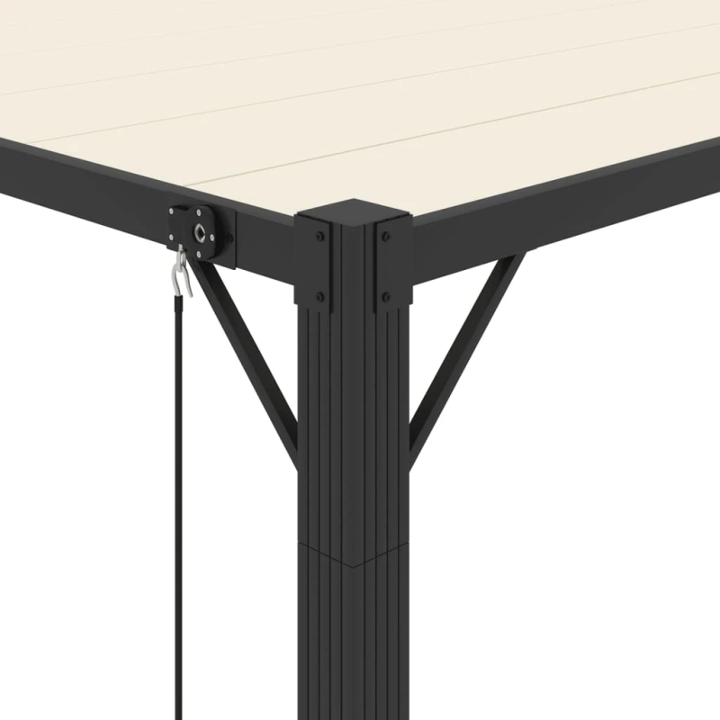 vidaXL nojume ar žalūziju jumtu, 3x4 m, krēmkrāsas audums, alumīnijs