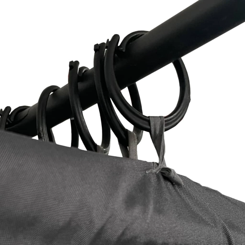 vidaXL sauļošanās zvilnis ar aizkariem, divvietīgs, antracītpelēks