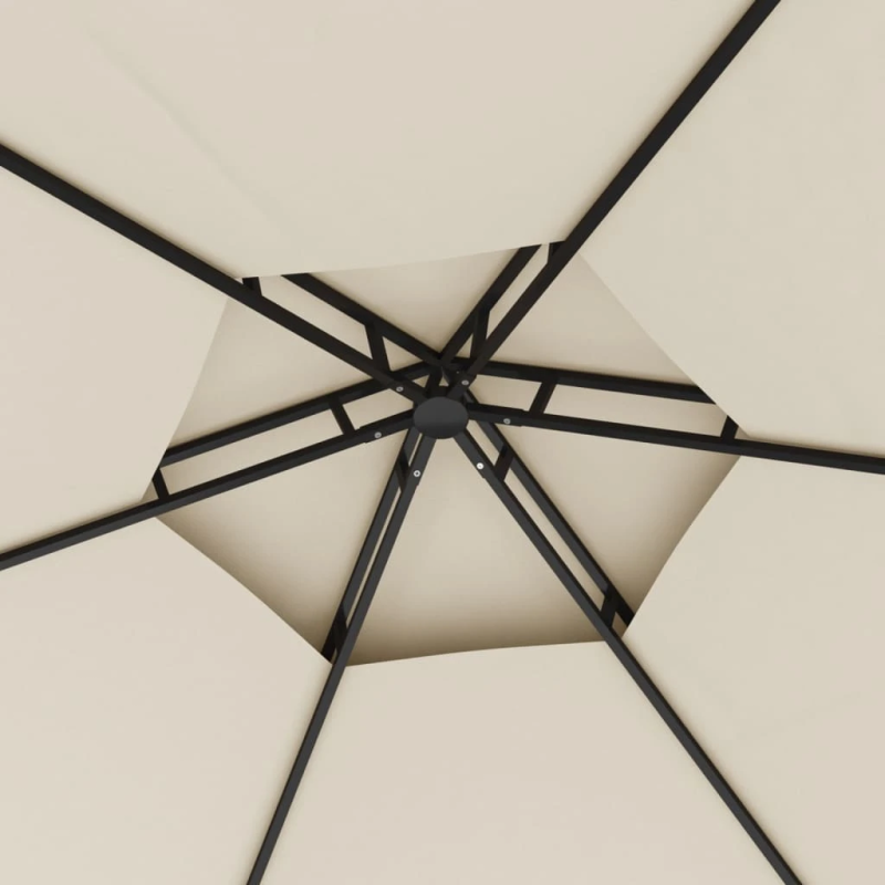 vidaXL dārza nojume ar sienām, 3,1x2,7 m, krēmkrāsa