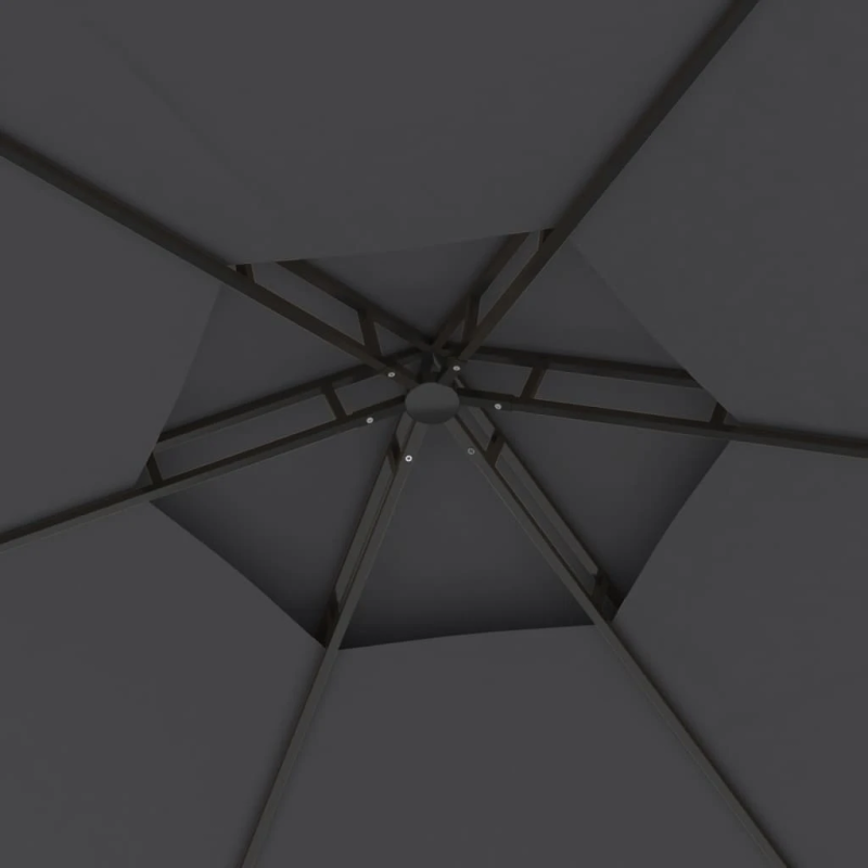 vidaXL dārza nojume ar sienām, 3,1x2,7 m, antracītpelēka